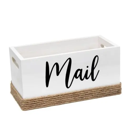 Elegant Designs Mail Script Mail Holder with Handles Black/White {10}