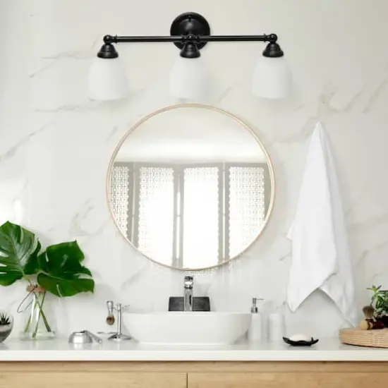 Lalia Home Essentix 3 Light Clear Shade Vanity Black {3}