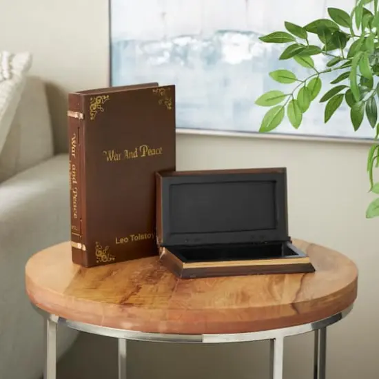 Brown War & Peace Storage Faux Book Box Set {3}