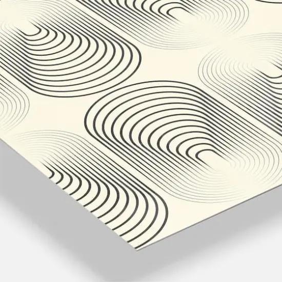 Designart Monochrome Geometric Pattern X Oversized Mid-Century Modern Multipanel Wall Clock {4}