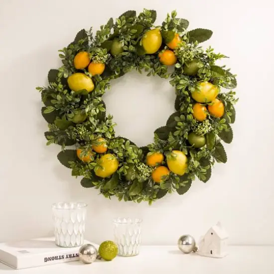 Glitzhome&reg; 22'' Lemon Wreath {3}
