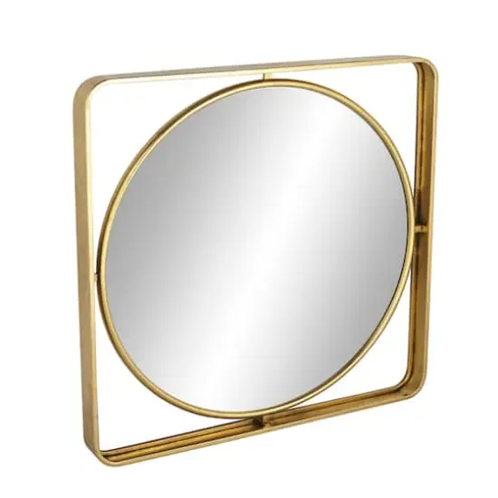 Gold Contemporary Metal Wall Mirror, 34" x 34" {3}