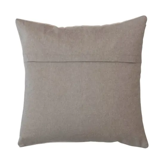 Hello Honey® 18" Cream Pumpkin & Chambray Square Cotton Slub Tufted Pillow {4}