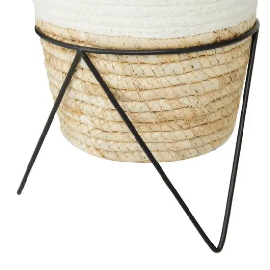 16" Potted Green Rattan Coastal Artificial Foliage {5}