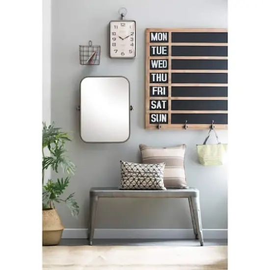 Hello Honey&reg; 24'' Metal Framed Pivoting Wall Mirror Brown {3}