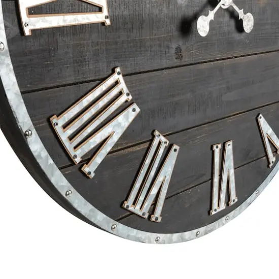 Glitzhome® 27.5" Oversized Farmhouse Wooden & Galvanized Wall Clock {6}