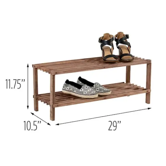 Honey Can Do Espresso 2-Tier Wood Shoe Rack {7}