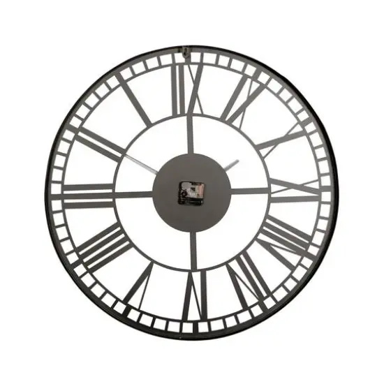 28" Black Metal Contemporary Wall Clock {6}
