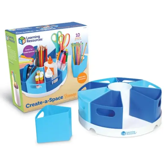Learning Resources Create-A-Space Blue Storage Center {6}