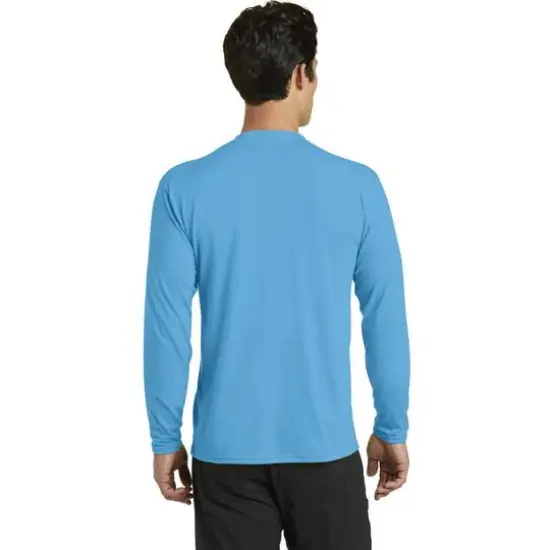 Port & Company&reg; Long Sleeve Performance Blend T-Shirt Aquatic Blue {6}