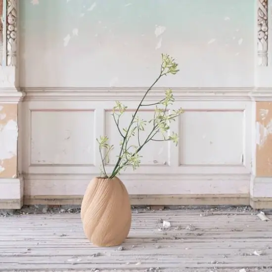 Hello Honey&reg; 13" Putty Sand Stoneware Sculptural Vase {7}