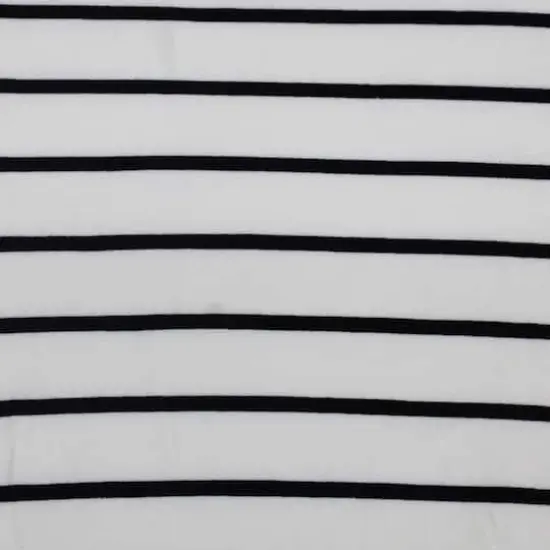 Fabric Merchants Black & White Stripes Double Brushed 4-Way Stretch Fabric {1}