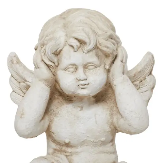 29" White Stone French Country Angel Garden Sculpture Set {6}
