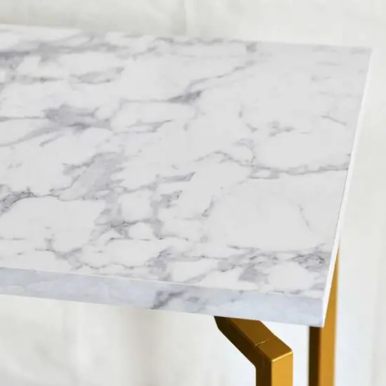 Household Essentials Crown Console 23" 2-Tier Console Table White {10}