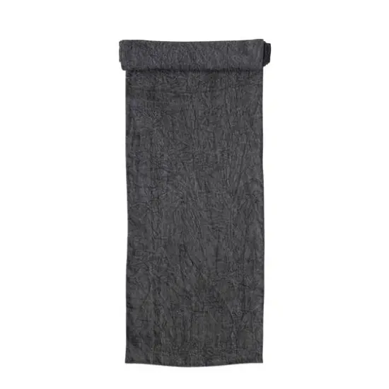 Hello Honey&reg; 108" Stonewashed Linen Table Runner Charcoal {6}