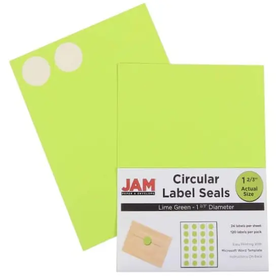 JAM Paper 1.66" Fashion Colors Circle Label Sticker Seals, 4 Packs of 120 {4}