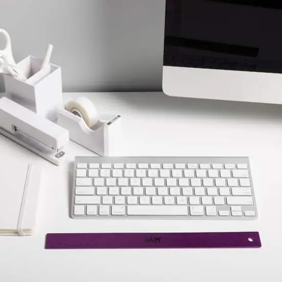 JAM Paper Metallic Stainless Steel Ruler Purple {7}