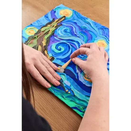 OKTO Sensory Art 3D Vincent Van Gogh Starry Night Clay Painting Kit {9}
