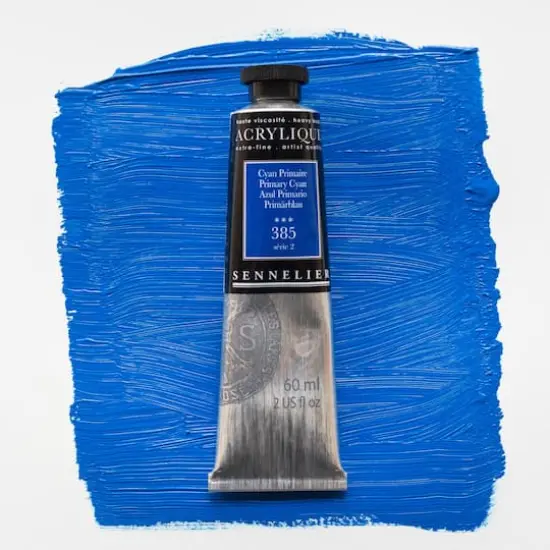 Sennelier Extra Fine Artists' Acrylic Paint, 60mL 385 Primary Cyan {4}