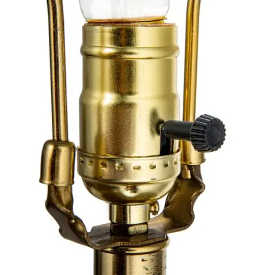 Hello Honey® 25" Clear and Navy Embossed Blown Glass Table Lamp with Velvet Shade {6}