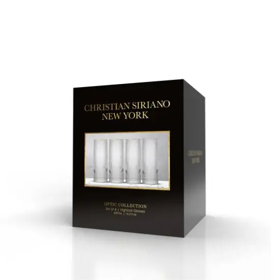 JoyJolt® Christian Siriano 16oz. Optic Gold Rim Highball Glasses, 4ct. {5}