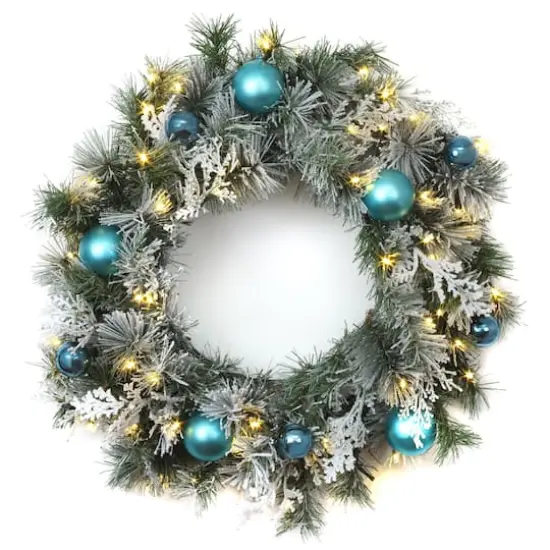 24" Pre-lit LED Tinkham Pine Wreath {1}