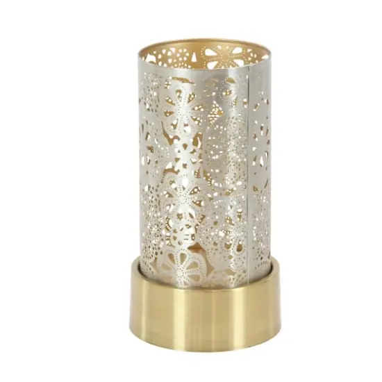 Set of 2" Gold Metal Eclectic Lantern, 8", 10" {4}