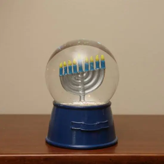 5.5" Hanukkah Menorah Snow Globe {3}