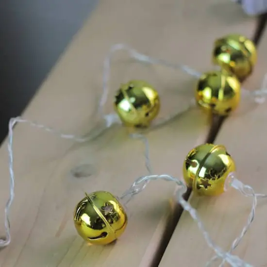 8ct. Gold LED Jingle Bell Christmas Lights {3}