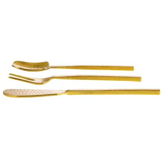 Hello Honey&reg; Gilded Hammered Stainless Steel Appetizer Utensil Set {10}