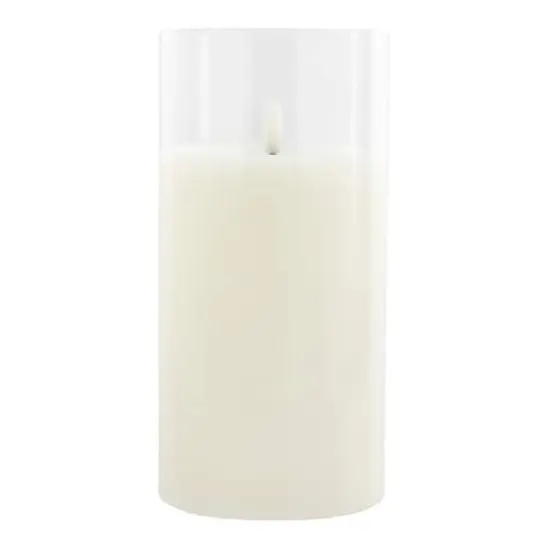 8" LED Glass Wax Flickering Candle by Ashland&reg; White {1}
