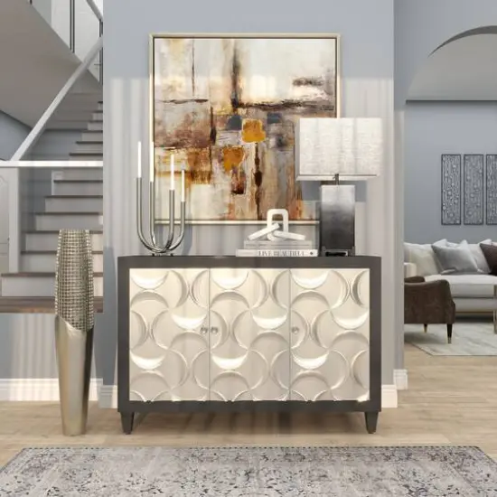 3ft. Silver Aluminum Grid Inspired Vase with Open Frame Design {13}