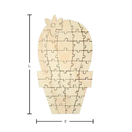 Leisure Arts&reg; Small Cactus D.I.Y. Wood Puzzle {4}