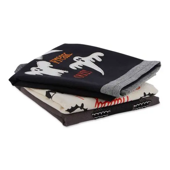 DII&reg; Assorted Halloween Embroidered Dishtowel Set {4}