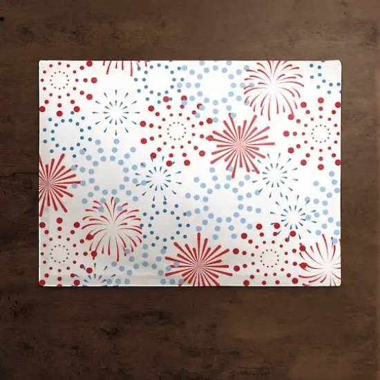 Designs Direct Red & Blue Fireworks Cotton Twill Placemat {3}