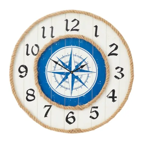 Blue MDF Nautical Wall Clock 24" x 24" x 2" {1}