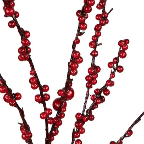 4ft. Unlit Red Berry Artificial Twig Christmas Tree with Square Stand {5}