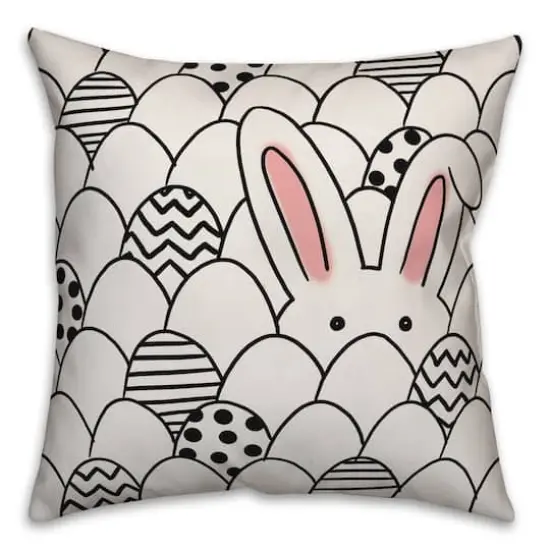 Egg Hunting Bunny Throw Pillow {1}