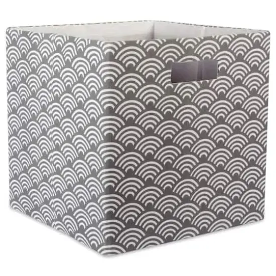 DII&reg; 13" Polyester Waves Storage Cube Gray {1}