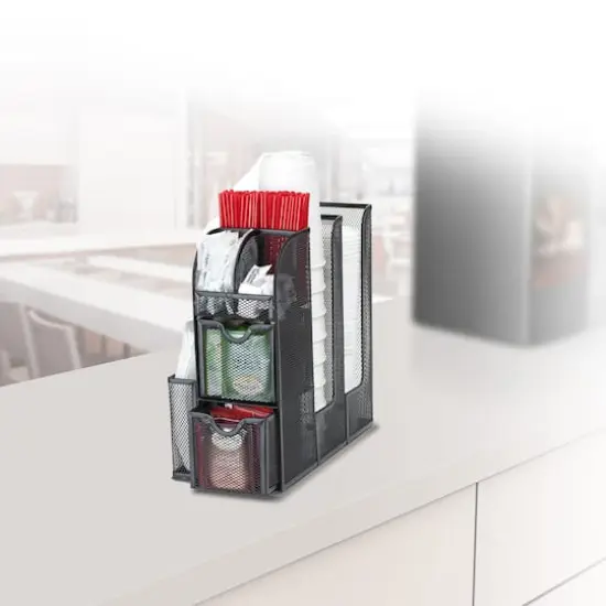 Mind Reader Black Coffee Condiment and Accessories Caddy Organizer {3}