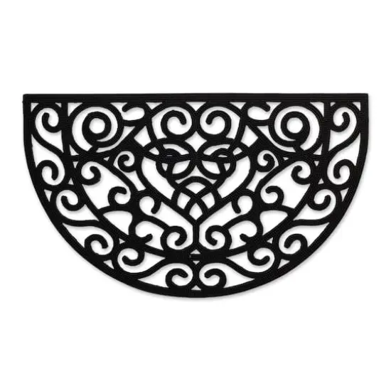 DII&reg; Heart Scroll Half Moon Pin Rubber Doormat {1}