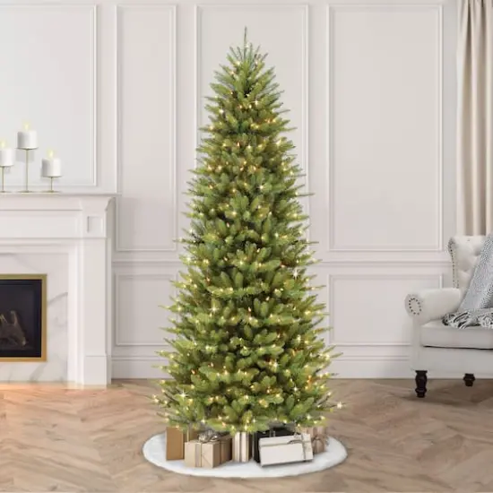 10ft. Pre-Lit Slim Fraser Fir Artificial Christmas Tree, White Lights {3}