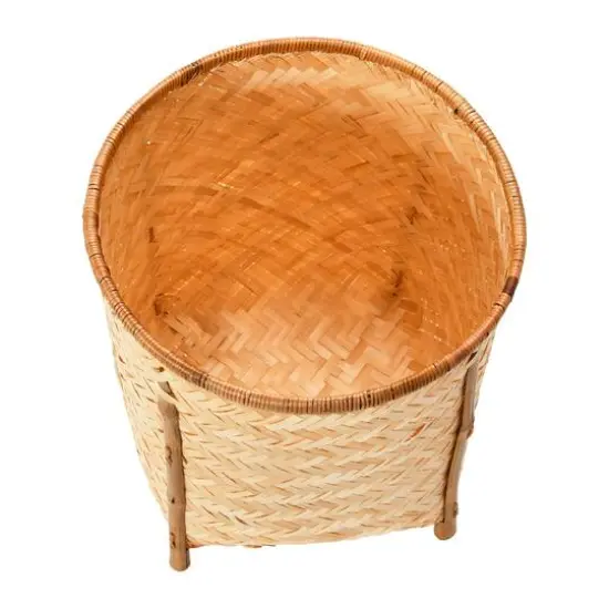 Hello Honey&reg; Natural Woven Bamboo Baskets with Legs Set {6}