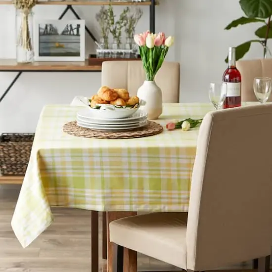 Lemon Bliss Plaid Tablecloth 60" x 120" {4}
