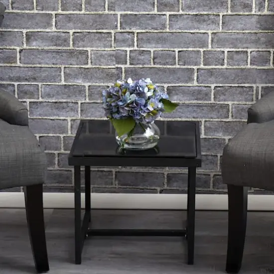 8.5" Blue Blooming Hydrangea in Glass Vase {6}