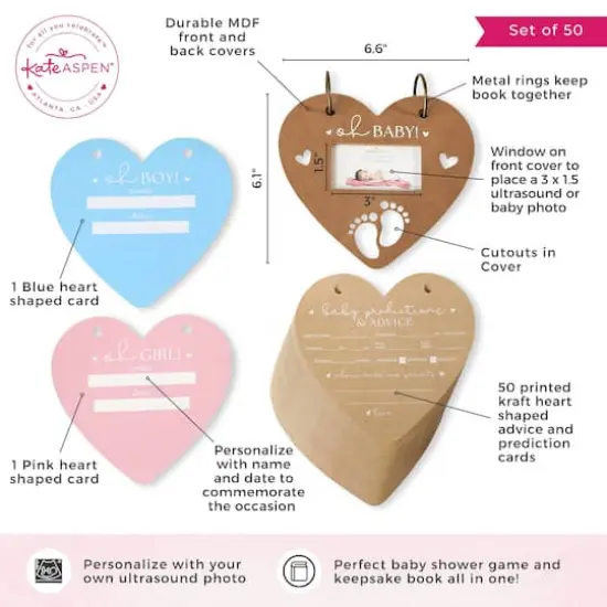 Kate Aspen&reg; Kraft Heart Baby Shower Keepsake Book {7}