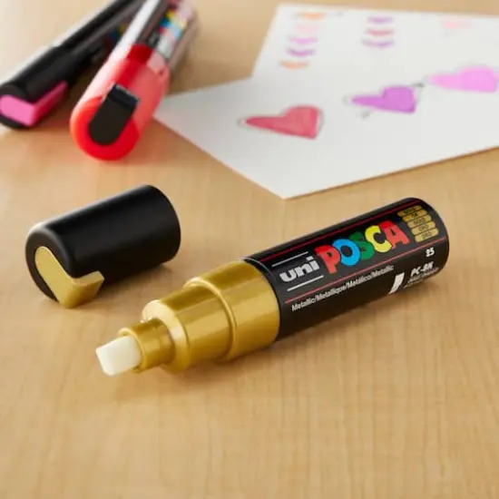 Uni POSCA PC-8K Broad Chisel Tip Paint Marker Gold {3}