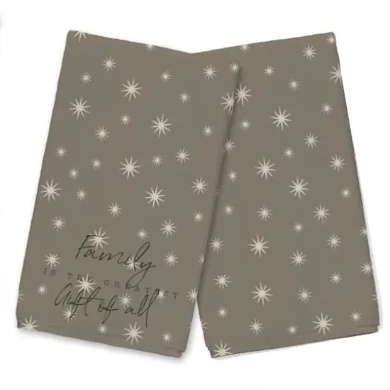 Family Greatest Gift Gray Twinkle Tea Towel - Set of 2 {1}