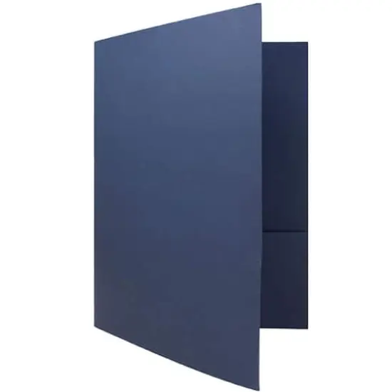 JAM Paper Navy Blue 2-Pocket Textured Linen Business Folders, 50ct. {5}