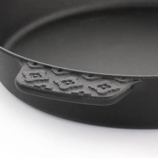 Spice by Tia Mowry Savory Saffron 12" Cast Iron Skillet with Pouring Spouts {6}